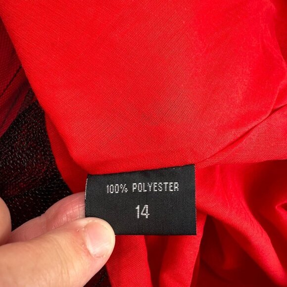 Hearts & Roses Halter Red Dress Black Bow & Tulle Underskirt Size 14 Whimsigoth - Picture 6 of 13